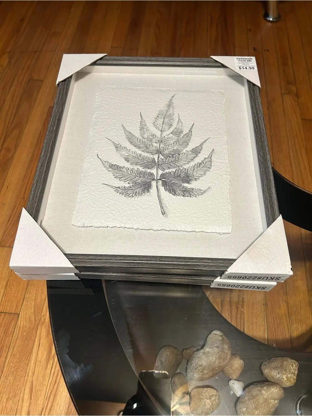 Kirklands Gray Botanical Leaf Framed Wall Art - Set of 2